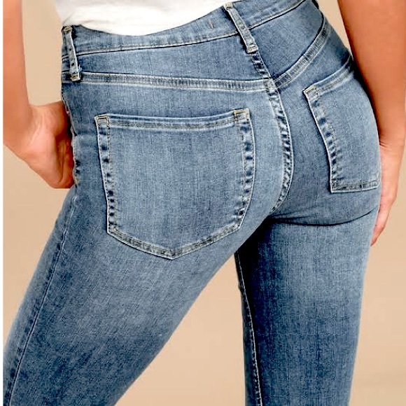 Free People Busted Knee Skinny High-Rise Denim Jeans 26 - Picture 6 of 8